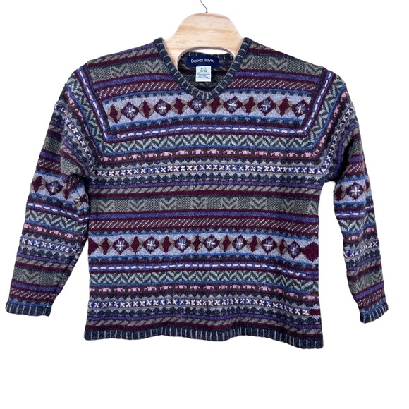 All Wool women’s v-neck argyle cardigan multicoloured size XL - Picture 1 of 8